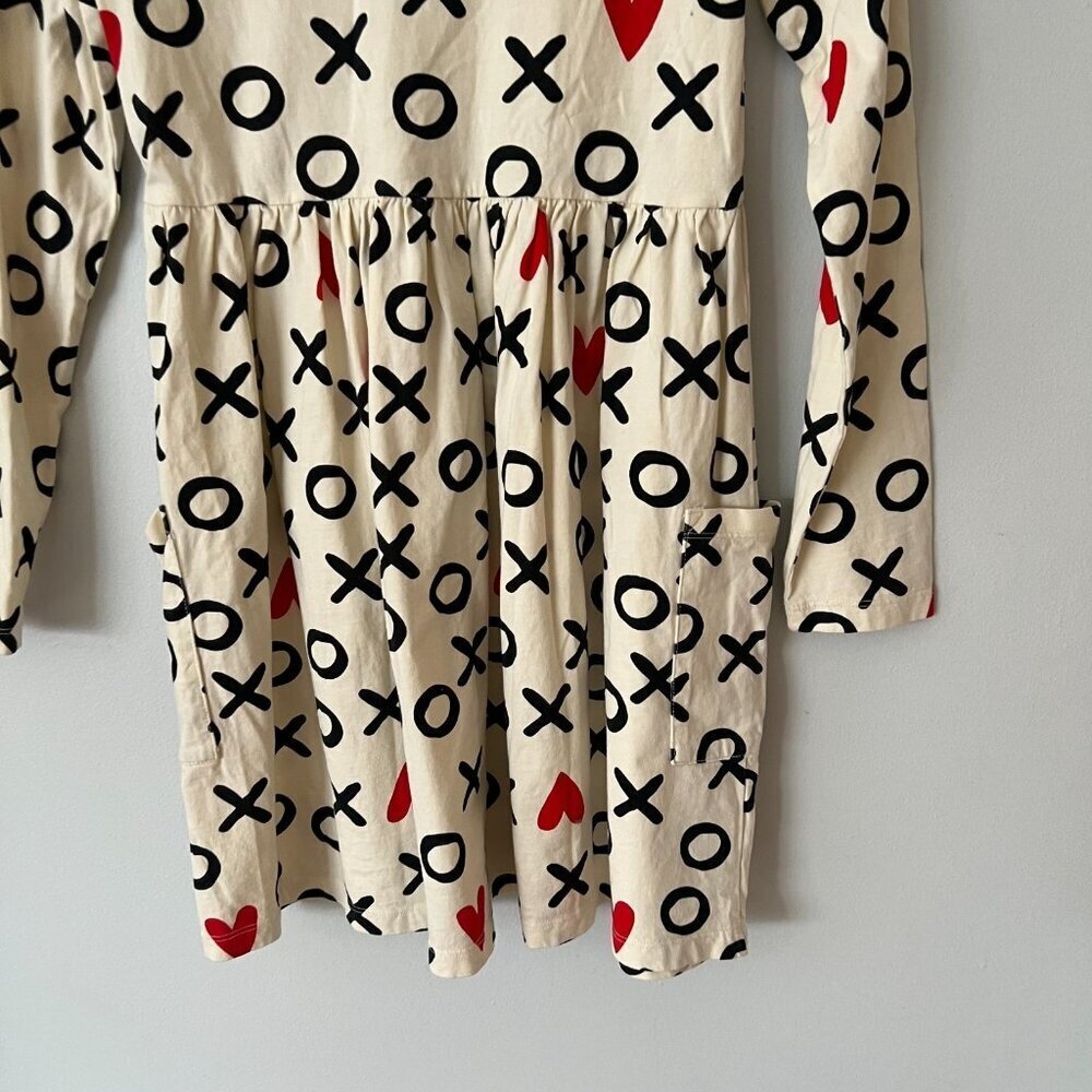 Hanna Andersson XO Valentine's Day Long Sleeve Cotton Dress Girl's Size 12 - Picture 7 of 8